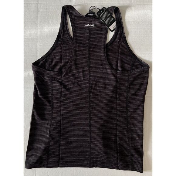 Allbirds Natural Run Tank Women Sz M Black Brown Pullover Wool Blend Sheer - Picture 5 of 7